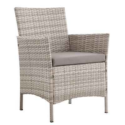 Кресло из искусственного ротанга Киото (Kioto armchair) (цвет: серый) (серая подушка)