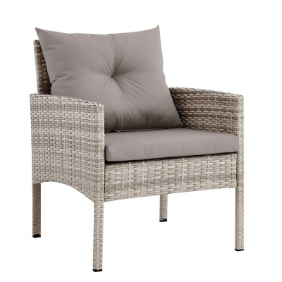 Кресло Фьорд (Fjord armchair) из искусственного ротанга (цвет серый)